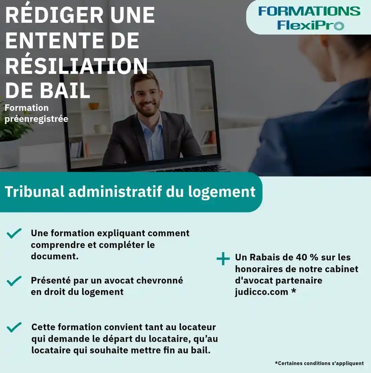 Fiche publicitaire pour rédiger une entente de résiliation de bail