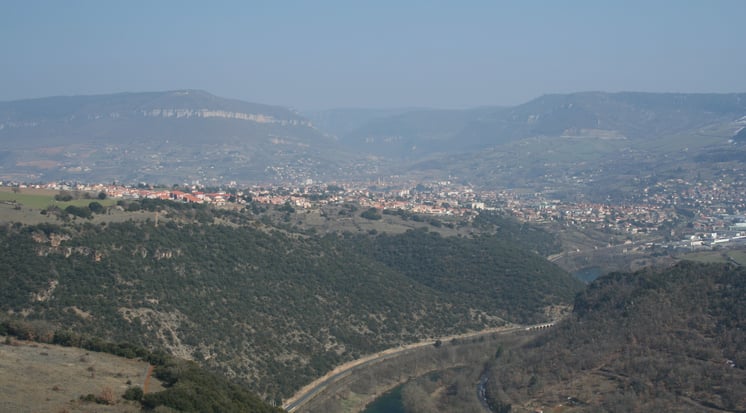 Millau  lies ahead.