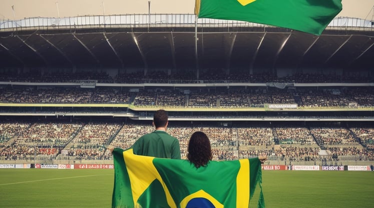 A soccer match scene with a player in a red and blue uniform walking off the field, high-fiving a staff member near the sidelines. A substitution board is held by an official dressed in green. In the background, a scoreboard displays the score, and there is a sign for the Washington Spirit, with greenery and a fence visible further back.