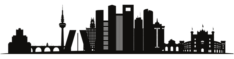 Silueta skyline de Madrid en negro para branding Fresh CBD
