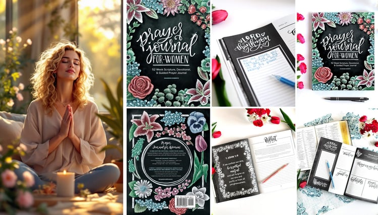 Woman Praying and a Prayer Journal