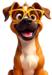 perro boxer con gafas