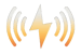 gold thunder bolt with sound waves