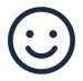 A smiley face signifying that our programmes encourage a community of belonging