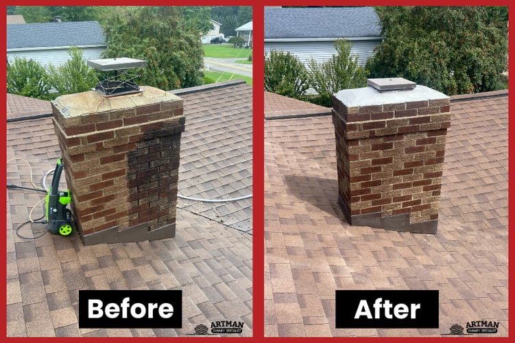 Artman Chimney Specialist picture of chimney work performed