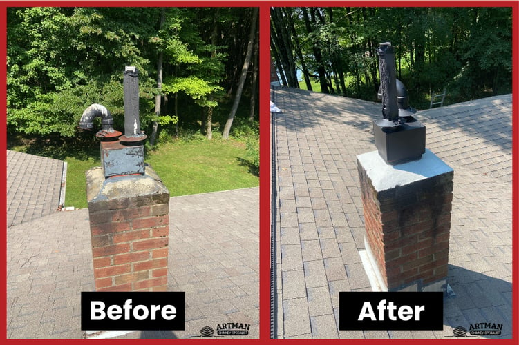 Artman Chimney Specialist picture of chimney work performed