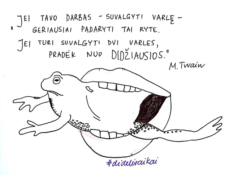 jei turi suvalgyti varlę, pradėk nuo didžiausios
