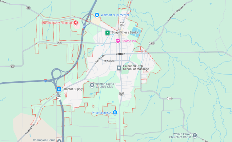 City of Benton Kentucky Map