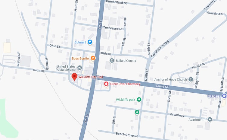 Map of the City of Wickliffe KY