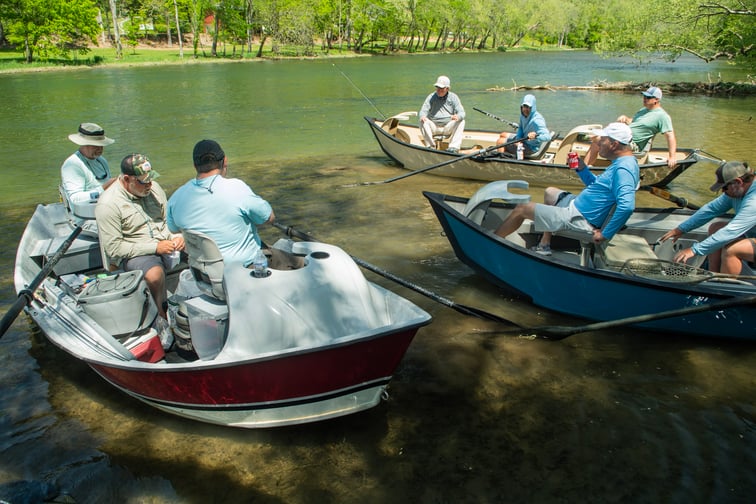 Drift Boats on the South Holston River in Tennessee