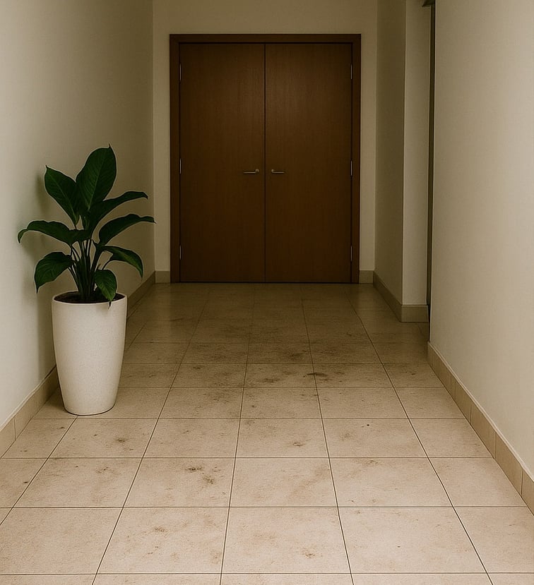 Hallway before deep cleaning