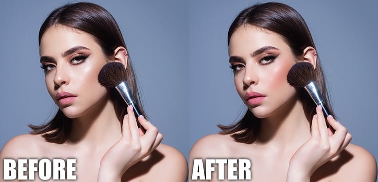 before and after makeup enhancement fashion editing