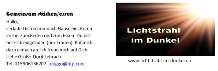 Visitenkarte Lichtstrahl im Dunkel