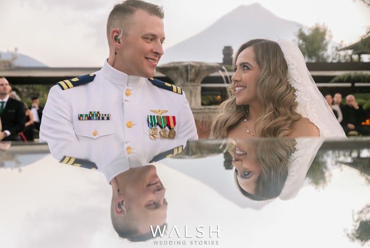 Antigua Guatemala wedding photographer- bride and groom smiling