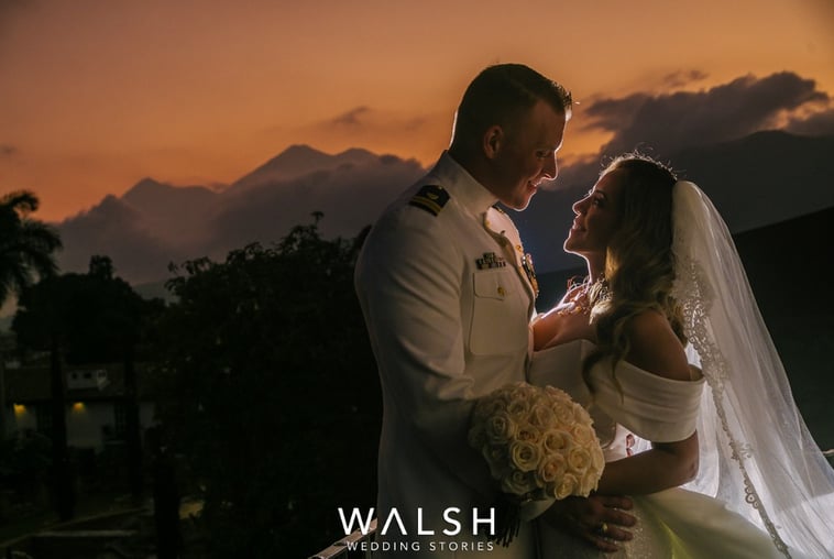 Antigua Guatemala wedding photographer- bride and groom looking at each other