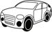 a car with a white background and a black and white outline of a car