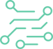 Circuit-style icon representing the use of advanced tech to drive creative innovation.
