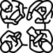 Icon of hands or people joining together to represent teamwork and collaboration