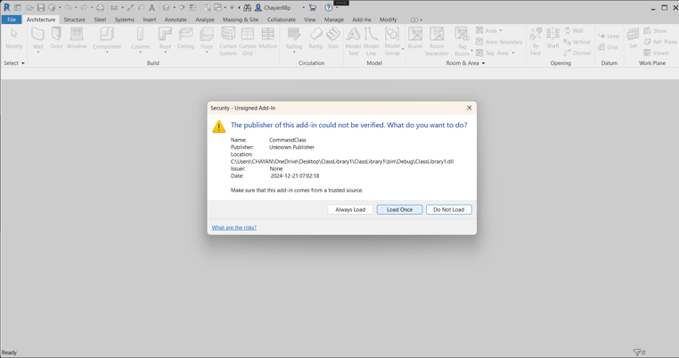 Snap to describe how to load the Revit tool