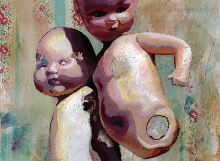 Full colour detail image from the artwork, titled, 'Arrested Development' by Christine Gallagher