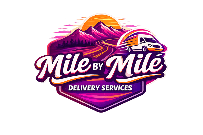 Mile by mile delivery service logo