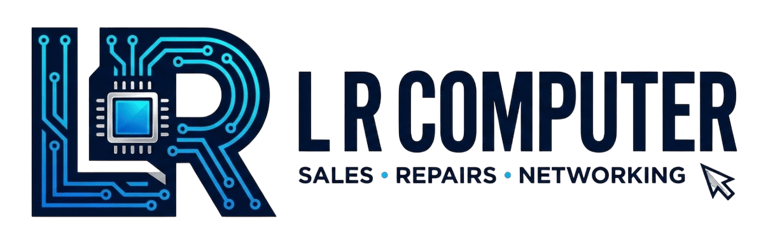 L R COMPUTER logo