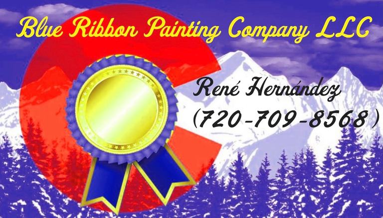 Blue Ribbon painting company logo