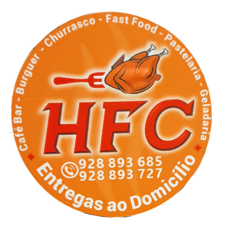 HFC cafe-bar fast foood, churrasco, grelhados e gelados. logo