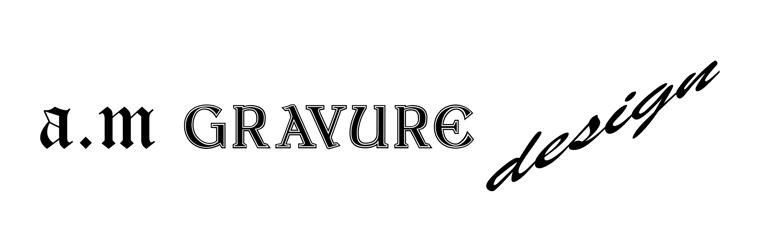 a.m gravure design logo