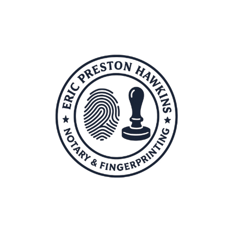 Eric Preston Hawkins Notary Fingerprinting logo
