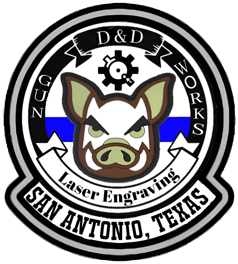 D&D LASER ENGRAVING AND GUN WORKS logo