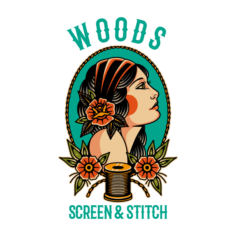 Woods Screen & Stitch logo