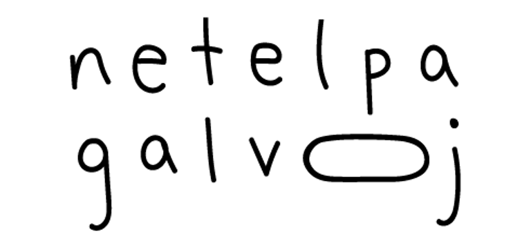 Netelpa galvoj logo