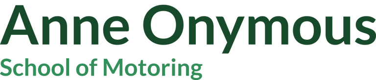 Anne Onymous School of Motoring logo