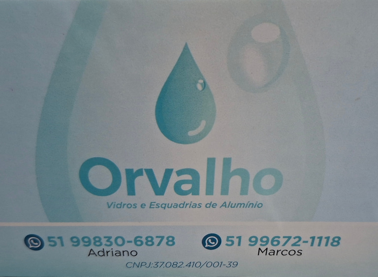 Orvalho vidros e esquadrias de alumínio logo
