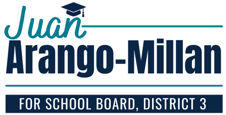 Juan Arango-Millan for Board of Education District 3 logo