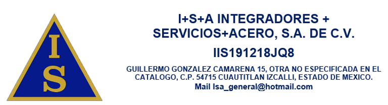 I+S+A INTEGRADORES + SERVICIOS+ACERO logo