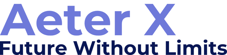 Aeter X — Beyond Technology. Into Tomorrow. logo