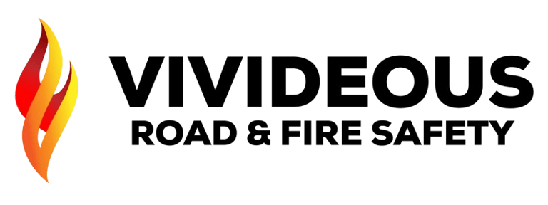 Vivideous Fire and Road Safety logo