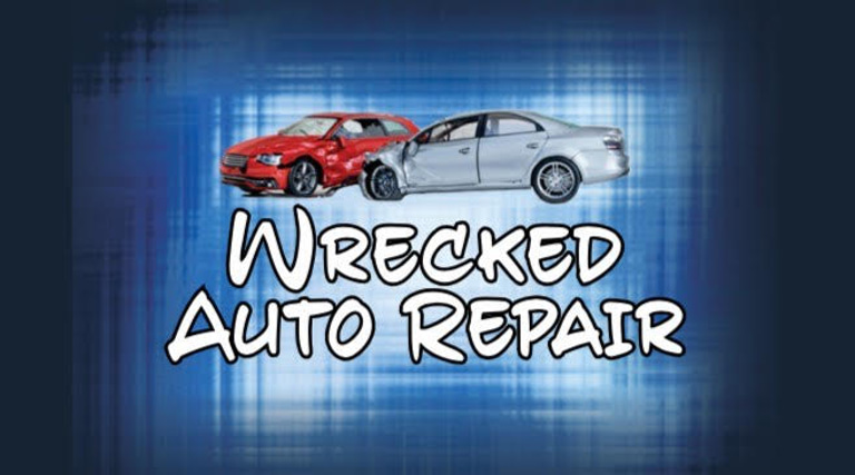 Wrecked AutoBody Repair Shop logo