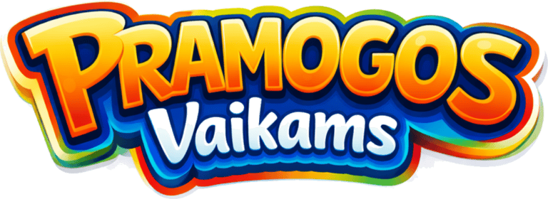 Pramogos Vaikams | Personažai, batutai, putų šou logo