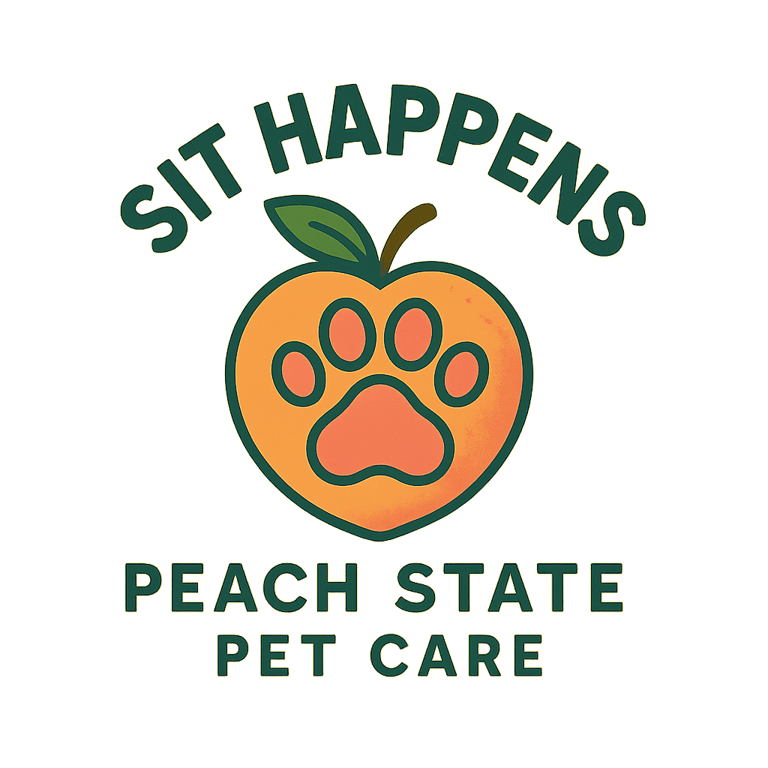 Sit Happens - Peach State Pet Care logo