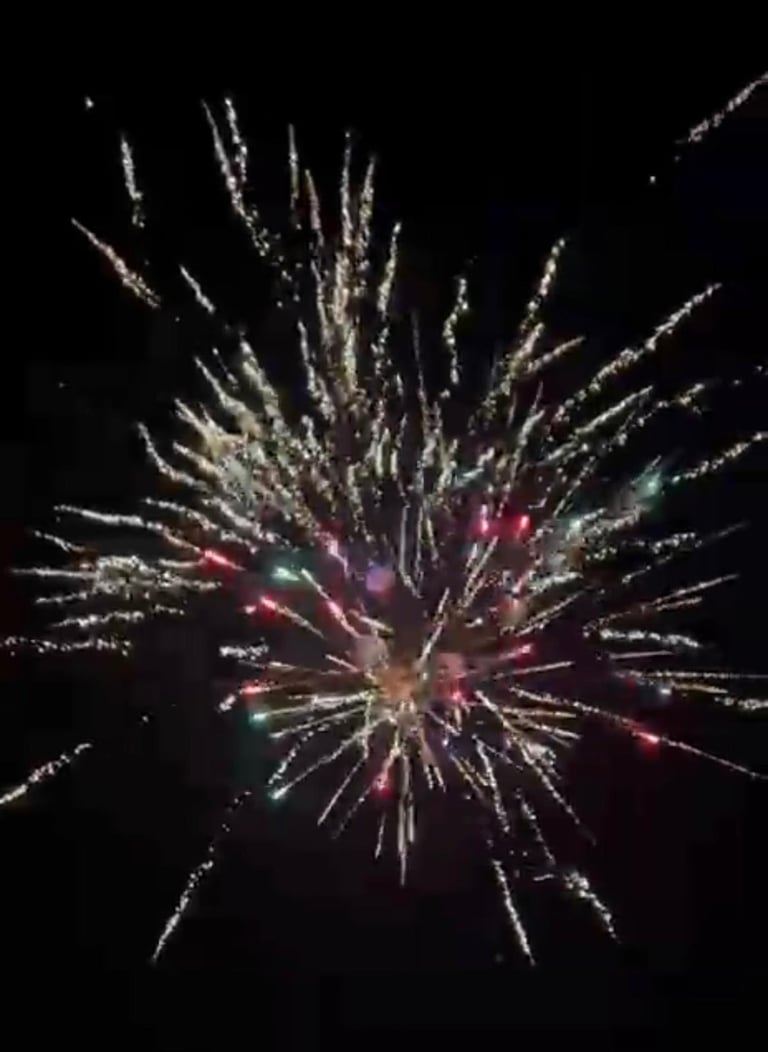 Feuerwerk Saarland bunter Effekt der den Himmel erleuchtet