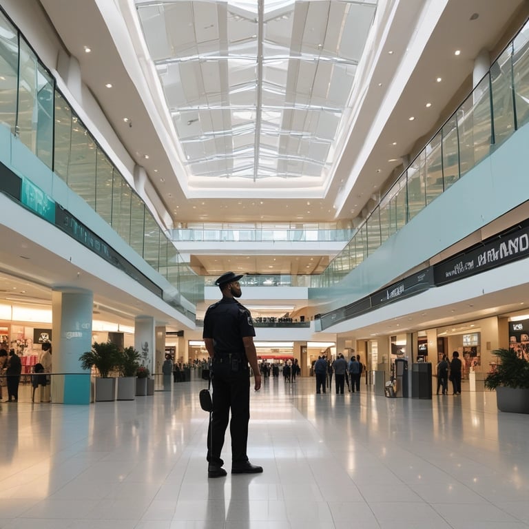 Security team coordinating inside a busy industrial park.
