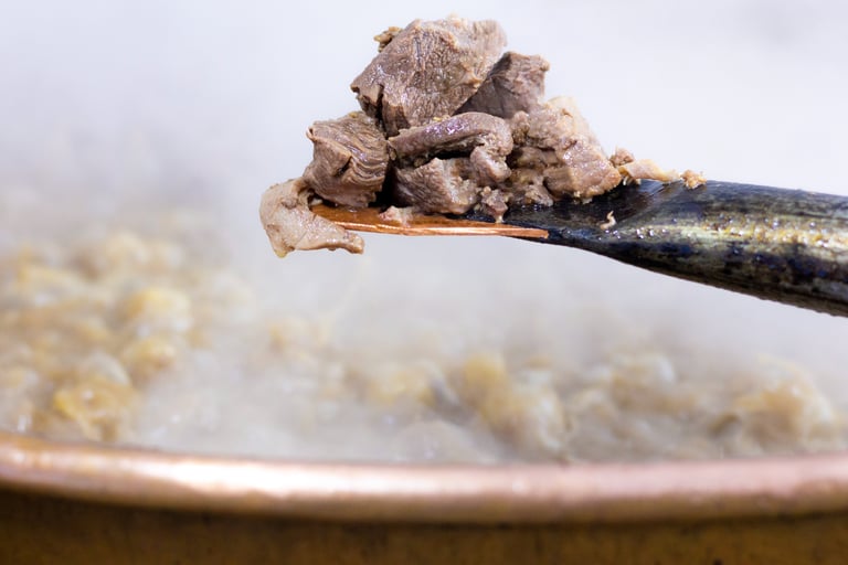 bakır kazan ve kürek