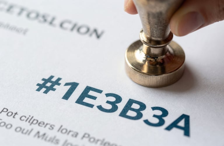 A macro shot of a metallic professional seal of approval on a high-quality paper certificate. Professional and authoritative, with a focused depth of field, highlighting brand color #1E3B3A.