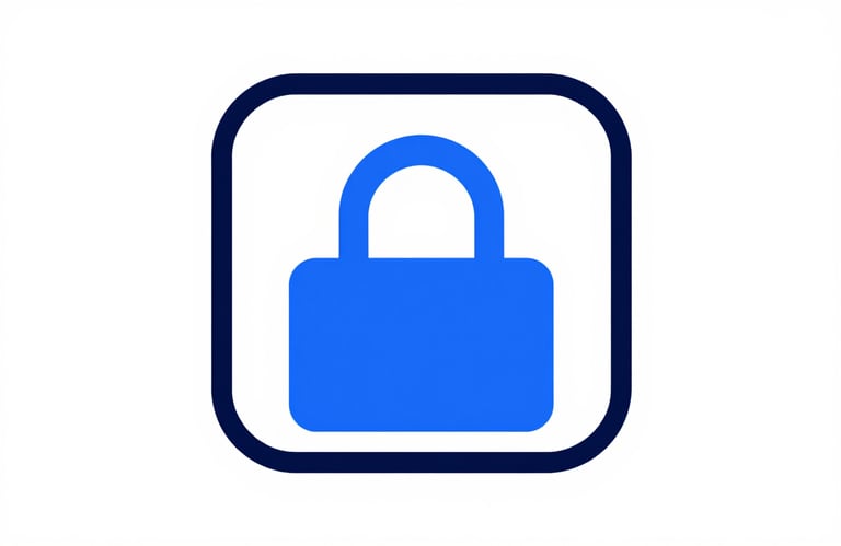 A clean, modern icon representing digital security and AI maintenance, using electric blue (#007ACC) and dark navy (#0F1E2E) tones on a white background.