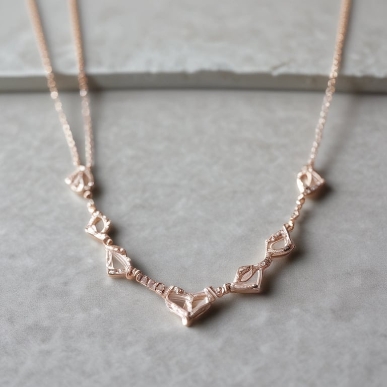 An elegant display of vintage clothing and unique accessories arranged on rustic wooden shelves.