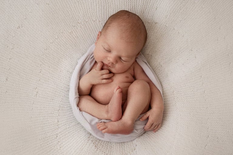 Portret noworodka w stylu art – profesjonalna fotografia Bielsko-Biała.