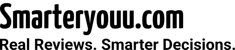 Smarteryouu.com logo with the tagline “Real Reviews. Smarter Decisions.” on a white background